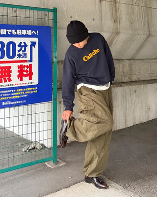 Panel-switching cargo pants