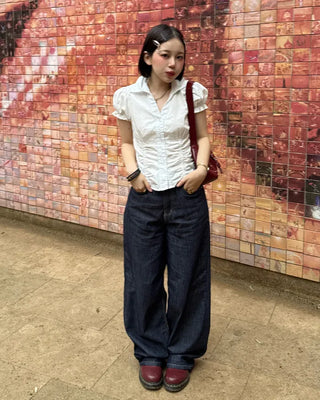 Wide selvedge denim pants