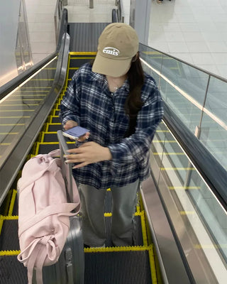 Loose-fit check shirt