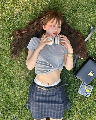 [1st Re-release] (ORIGINAL) Check A-line Mini Skirt