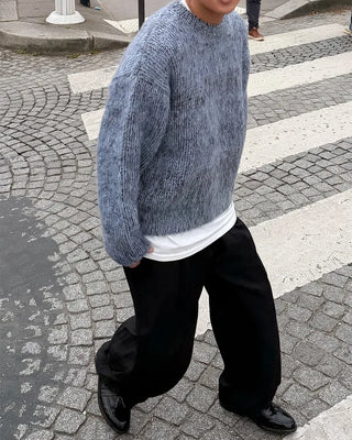 Two-tone brushed knit