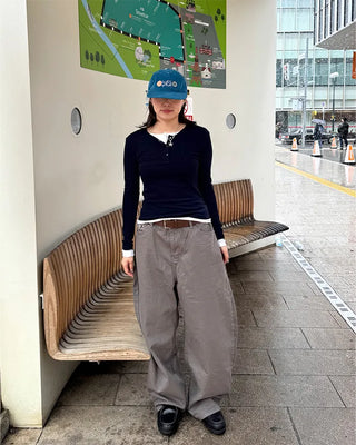 (Unisex) Studded Pocket Wide Pants