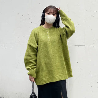 Button-up oversized knit