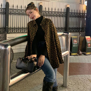 Leopard print oversized shirt