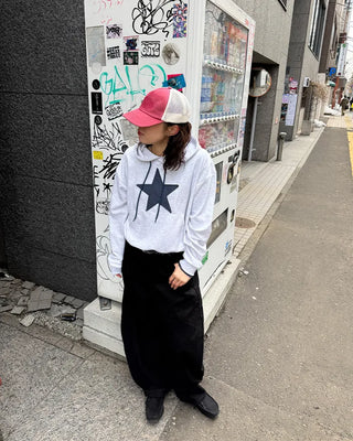 Loose-fit star hooded parka