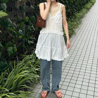 Frilled sleeveless mini dress
