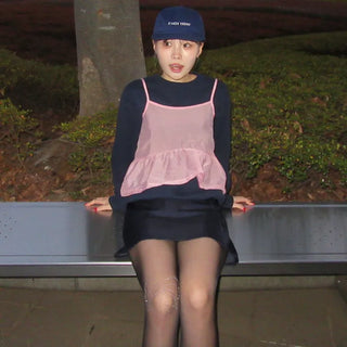 Satin mini skirt