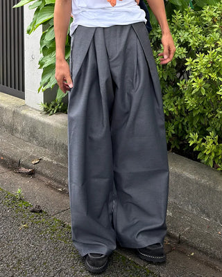 Pintuck wide slacks
