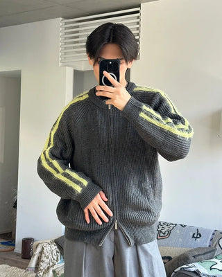 Sleeve Line Double Zip Knit