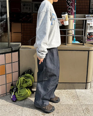 (Unisex) Two-pleat wide-leg pants