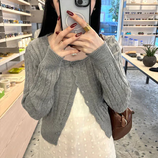 Cable knit cardigan