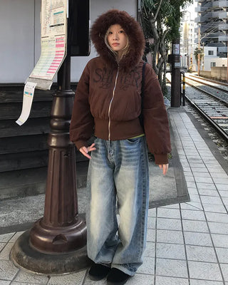 Wide denim pants