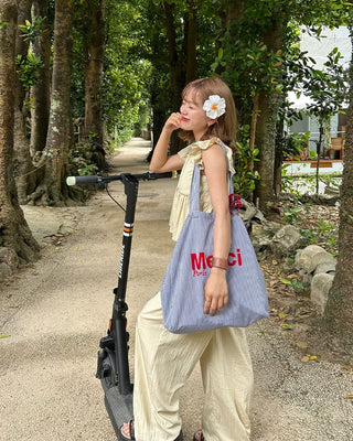Frilled sleeveless top and wide-leg pants set