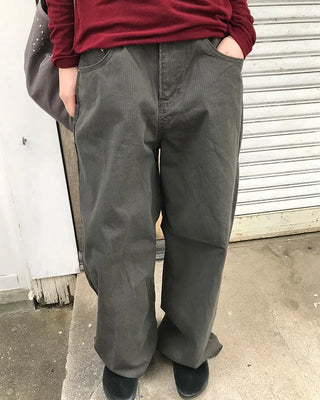Pinstripe Wide Cotton Pants