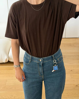 Cool wide denim pants