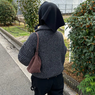 Cable Zipper Cardigan