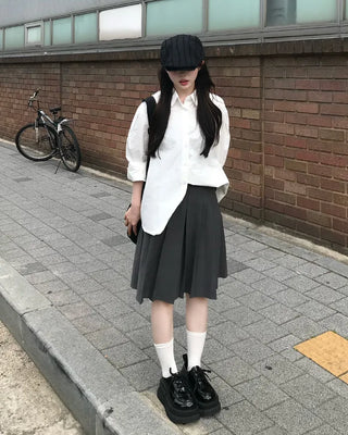 Round Hem Overfit Basic Shirt