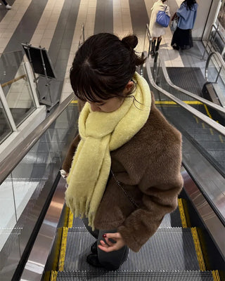 Colored fur jacket