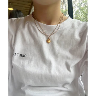 Layered buckle necklace