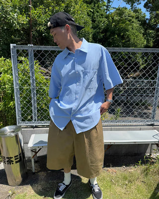 Pintuck Cotton Bermuda Shorts