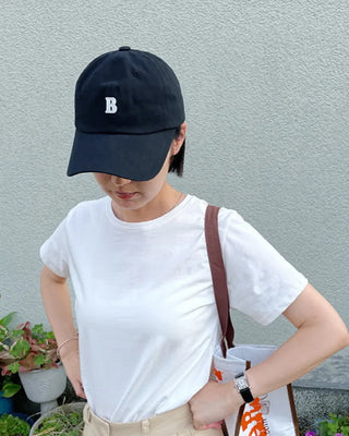 B cotton ball cap