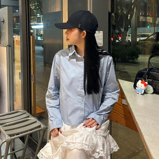 Point pocket cropped shirt