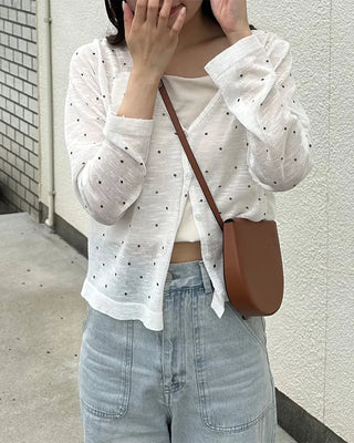 See-through polka dot summer cardigan