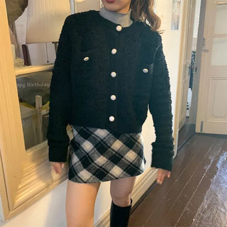 Cross-check mini skirt