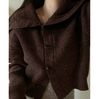 Big Collar Knit Cardigan