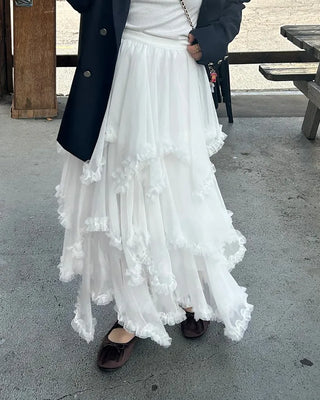 Cancan lace long skirt