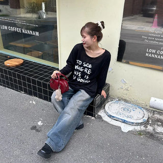 Balloon silhouette denim pants
