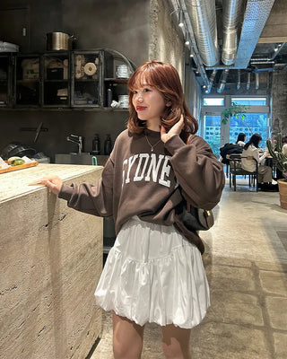 Elastic waist balloon mini skirt