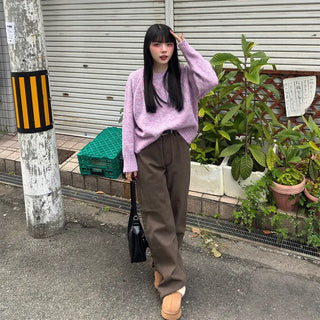Cotton wide-leg pants