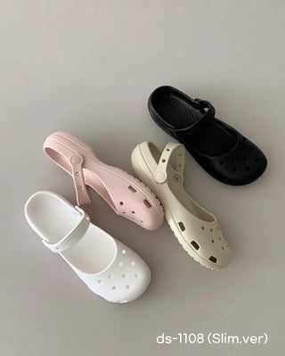 Mary Jane ballet clogs, flat sandals, slippers, mules, aqua shoes
