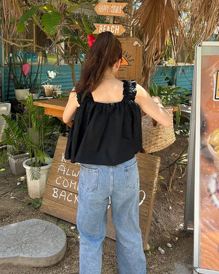 Frill sleeveless blouse