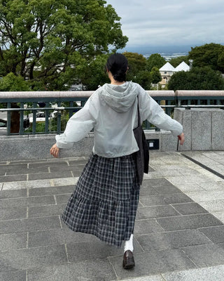 Hooded cropped windbreaker