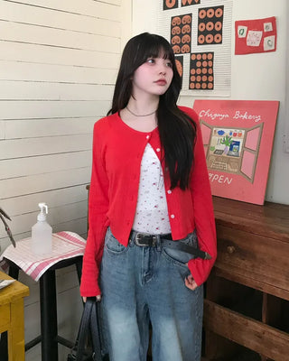 Colorful perforated cardigan