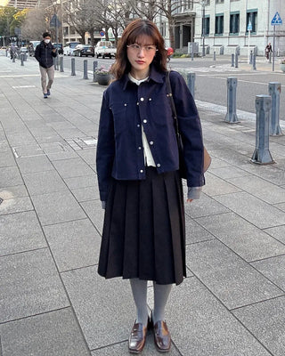 Pleated midi skirt