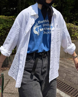 Seersucker check shirt