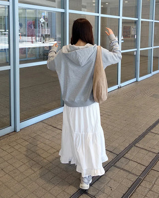 Can-can frill long skirt