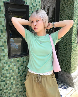 Layered Tencel Half T-Shirt