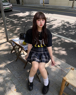 Rain boot puffy print half-sleeve T-shirt
