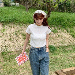 Lace cropped T