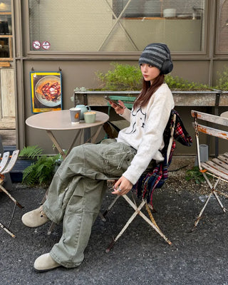 Vintage cargo wide pants