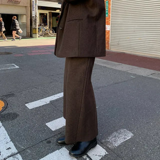 Wool long skirt