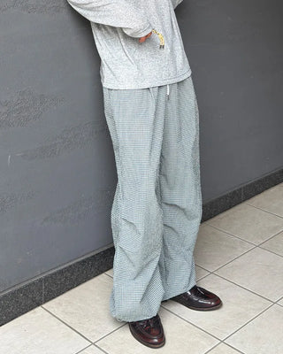Checked parachute pants