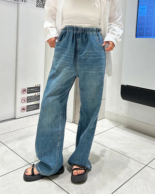 Wide-fit denim pants