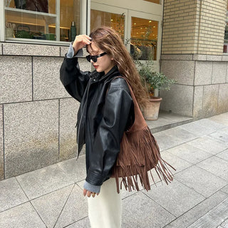 Colored leather jacket