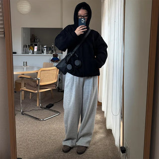 Brushed oversized corduroy hoodie