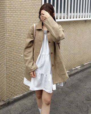 Single suede jacket
